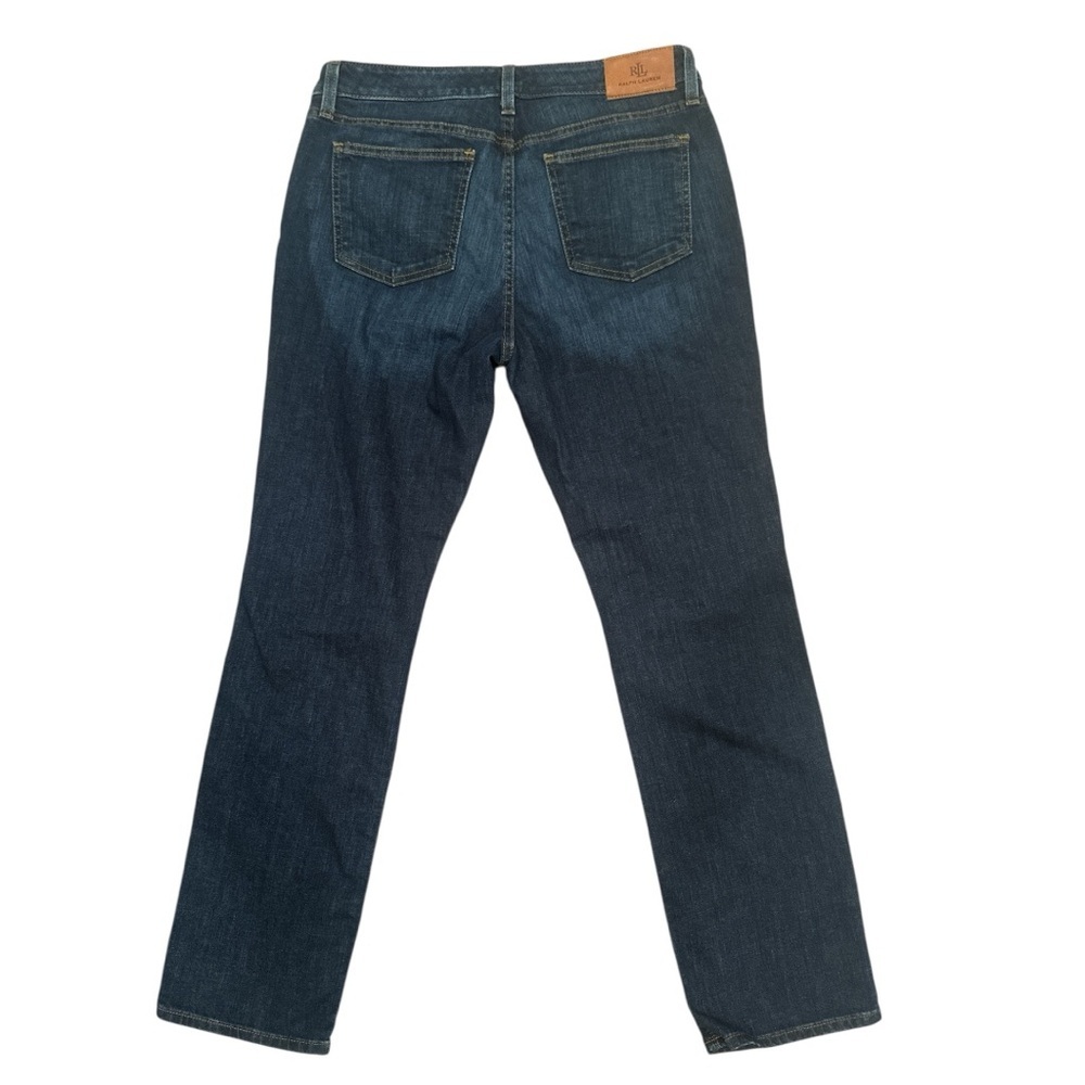Lauren Ralph Lauren Blue Straight Leg Jeans Dark Wash 10 Petite Minimalist - Picture 3 of 11